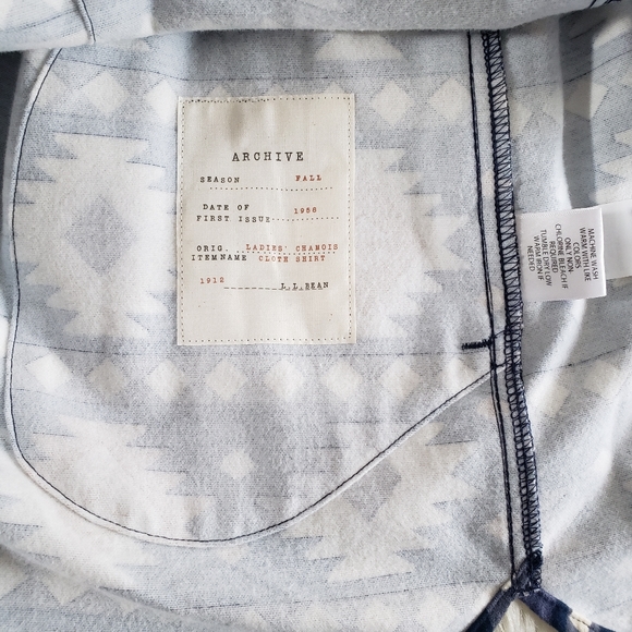 NWT L.L.Bean Signature Chamois Tunic Raven Blue Print Shirt Dress Size S - Picture 9 of 15